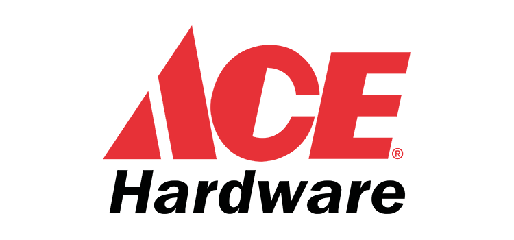 ACE Hardware Block Letter Logo, with a red ACE and hardware in black