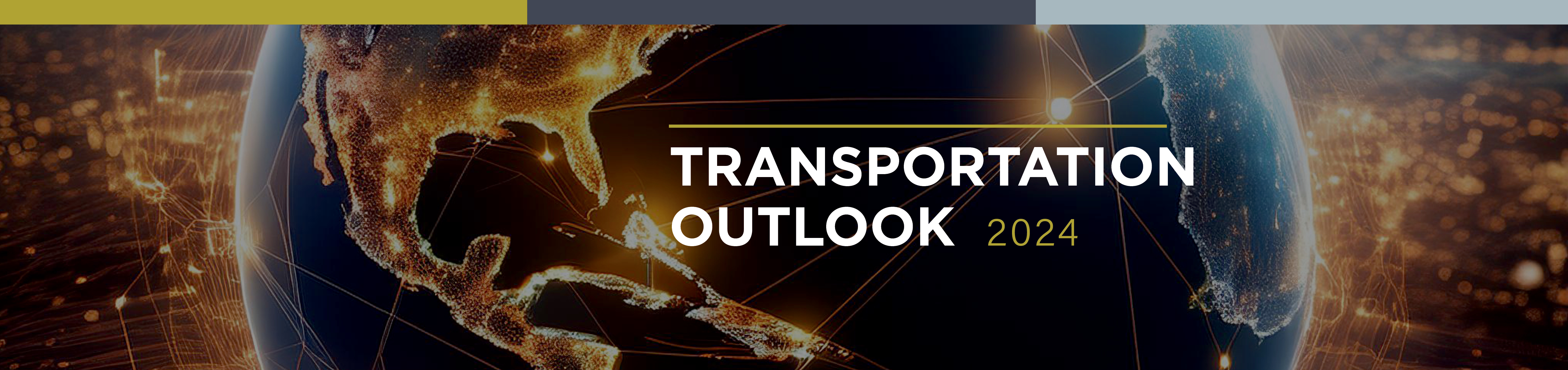 Globe image with &quot;transportation outlook&quot; written across the top