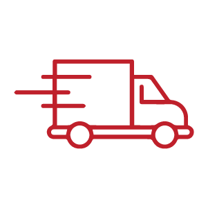 Red outline of shipping vehicle