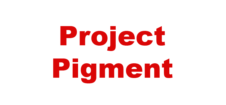 Red, bold text reading &quot;Project Pigment&quot;