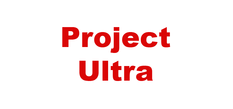 Red, bold text reading &quot;Project Ultra&quot;