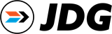 JDG Logo "JDG" text logo with arrow graphic
