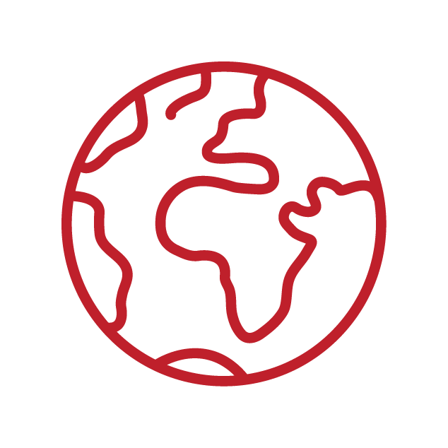 red globe outline